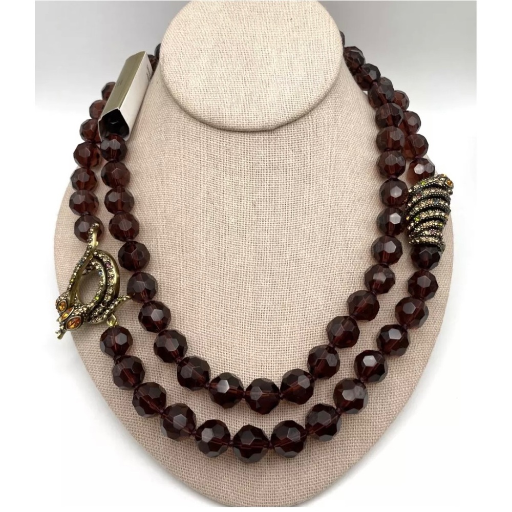 HEIDI DAUS "Captivating Coil" Crystal Beaded Toggle Serpent Necklace NWOT